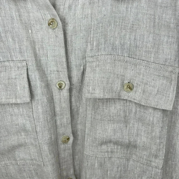 Anthropologie SAGE The Label Size Medium Romper Shorts Beige Linen - Picture 4 of 7